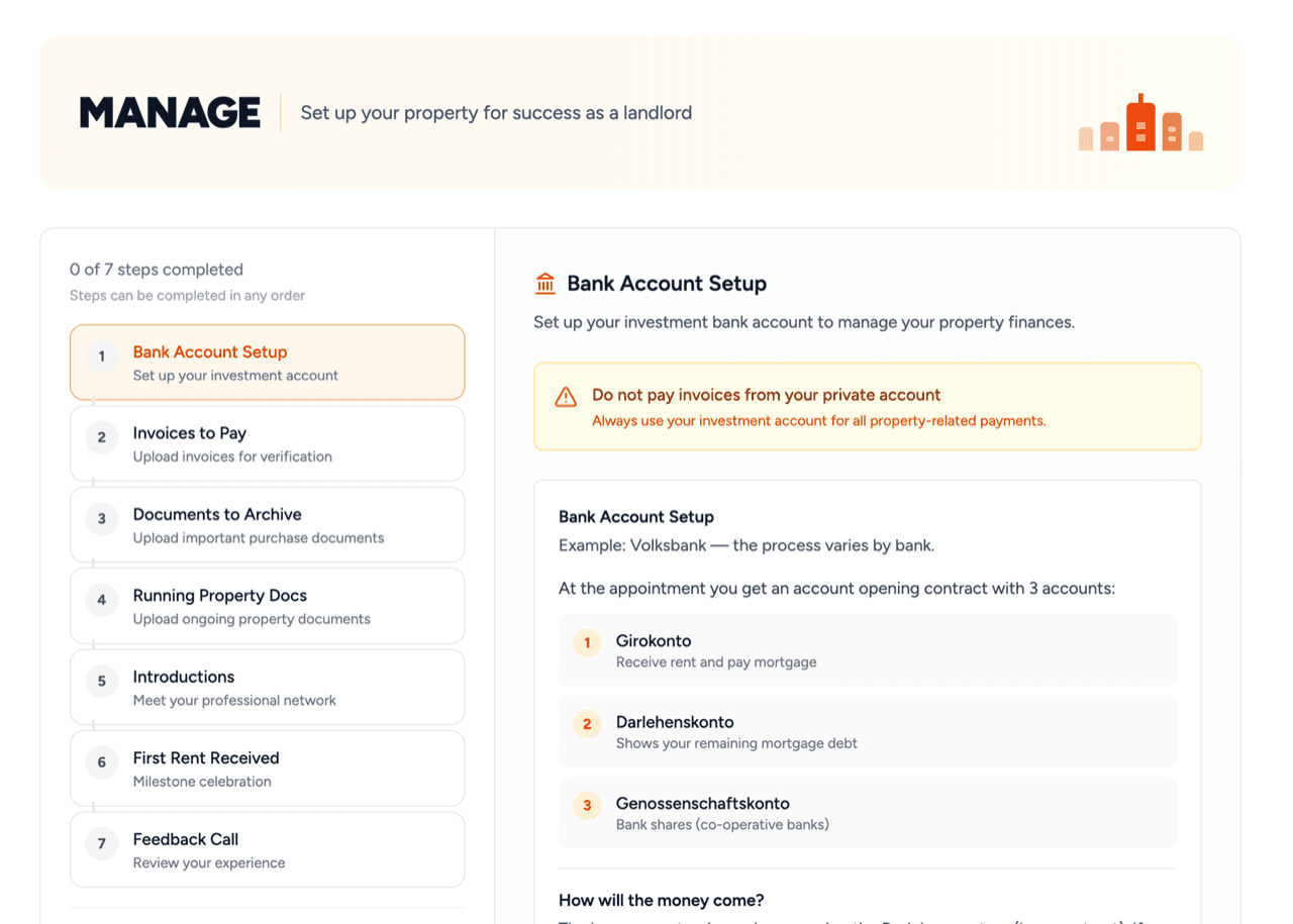 Property management overview in the Financemate app