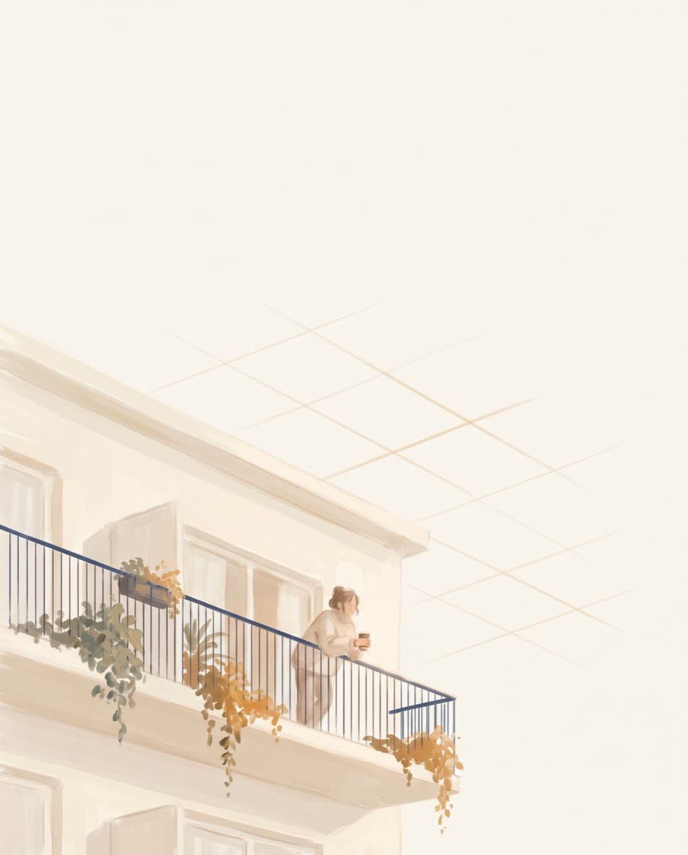 A balcony in bloom on a city apartment