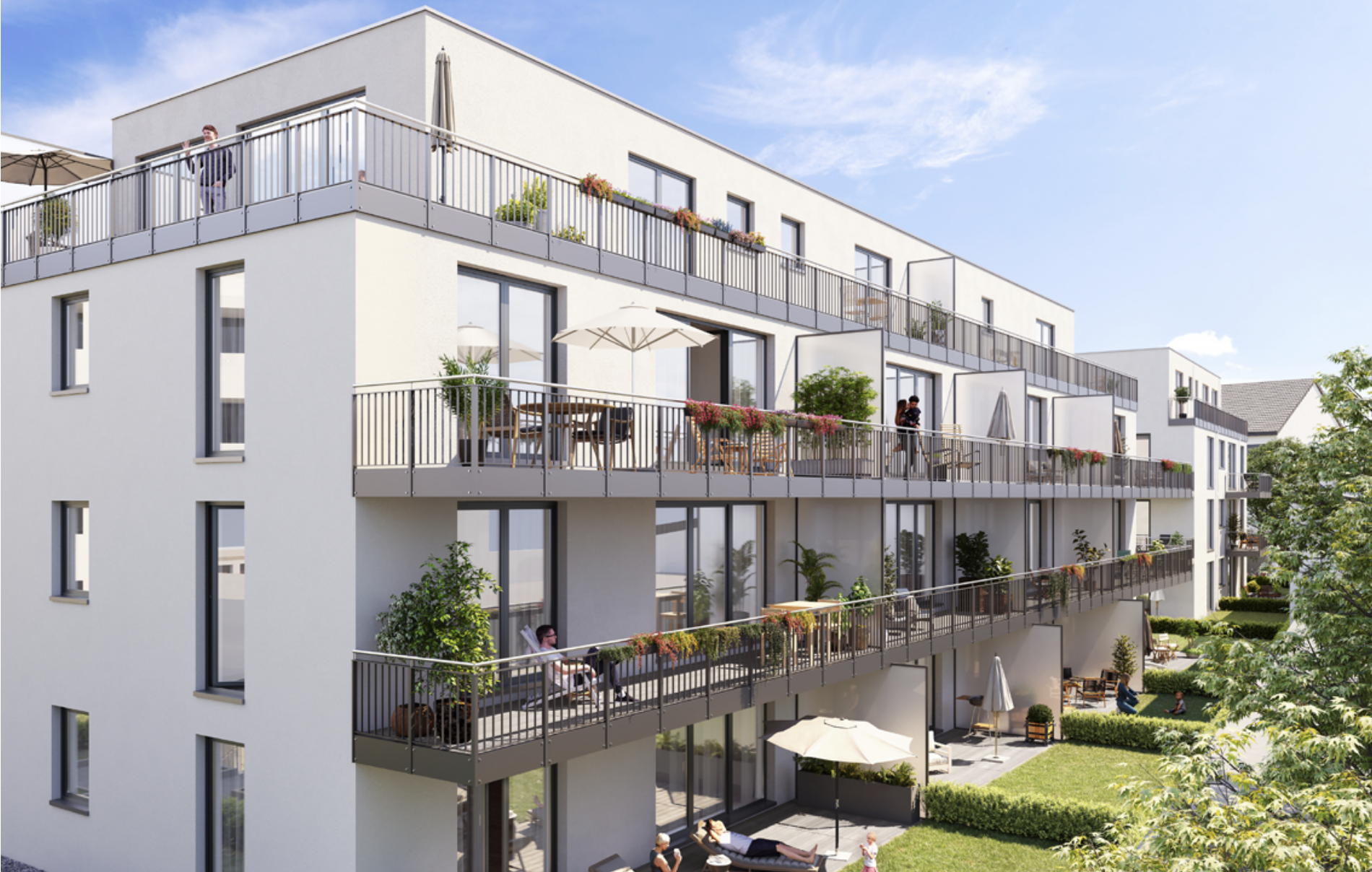 A new-build apartment building in Germany
